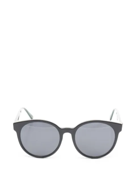 Gucci Pre-Owned 2020s Web stripe round sunglasses