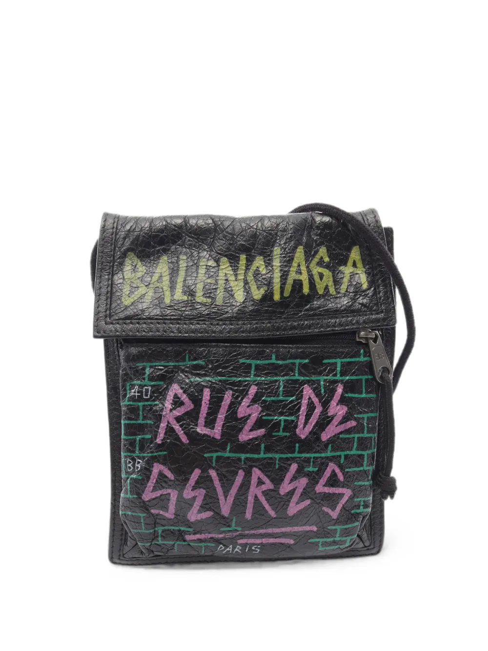 Balenciaga Pre-Owned 2010s Explorer graffiti shoulder bag - Schwarz