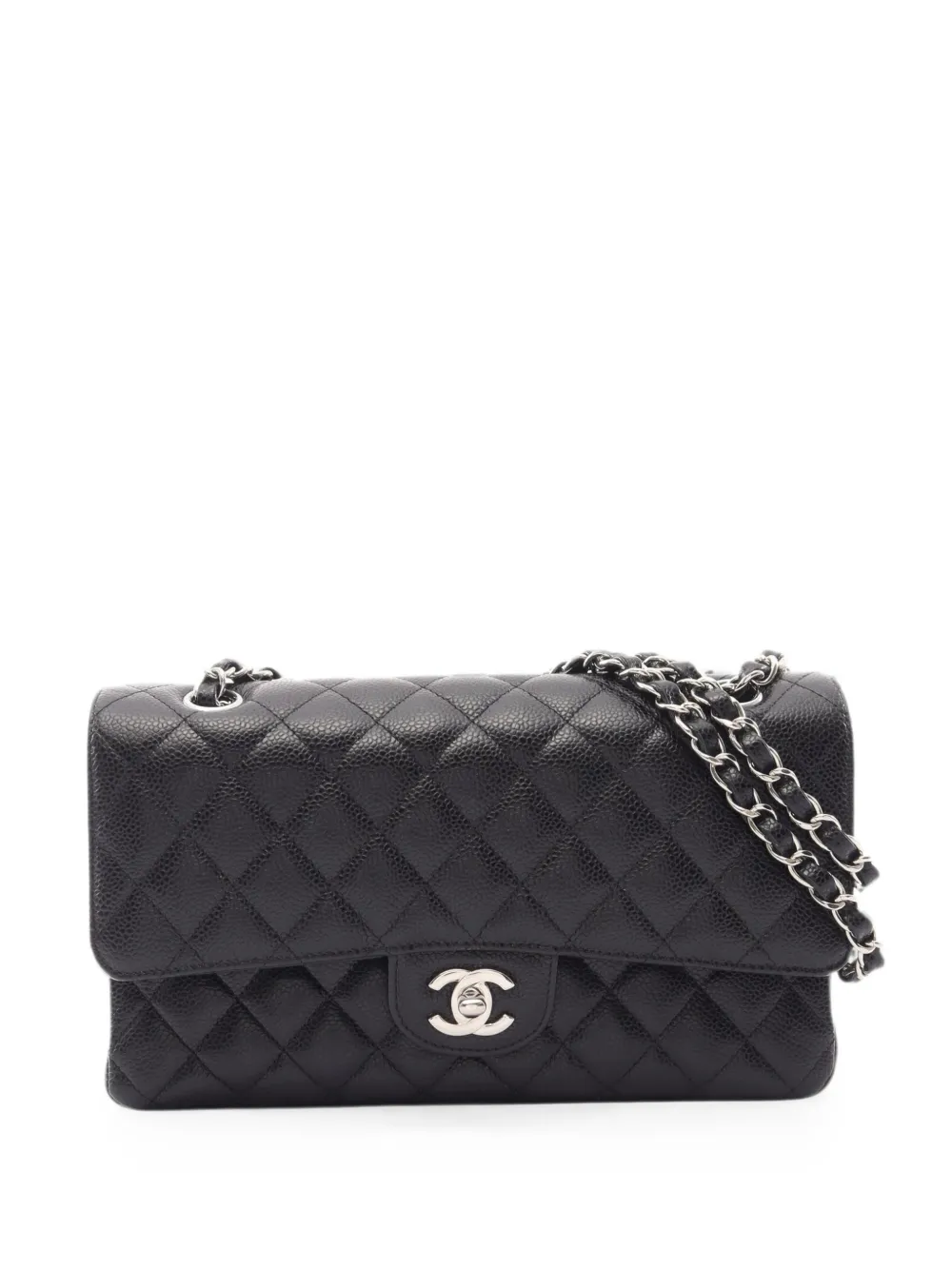 CHANEL Pre-Owned 2019 Matelassé double flap shoulder bag - Black