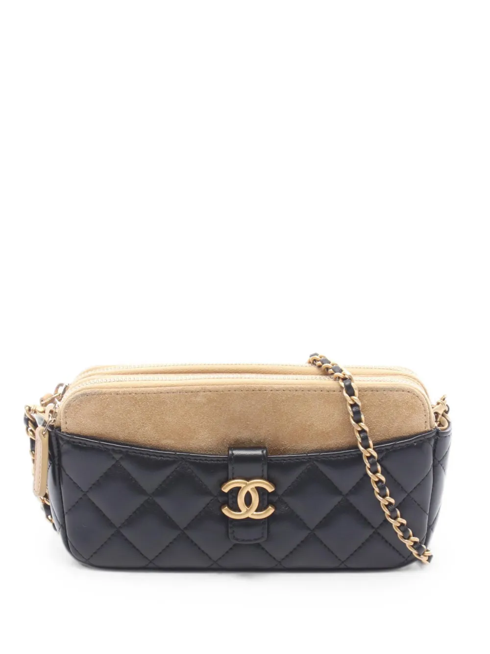 CHANEL Pre-Owned matelassé chain wallet - Black
