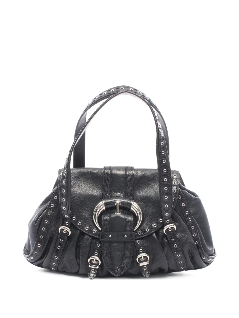 Christian Dior Pre-Owned 2010s Eyelet lizard-embossed leather shoulder bag - Schwarz