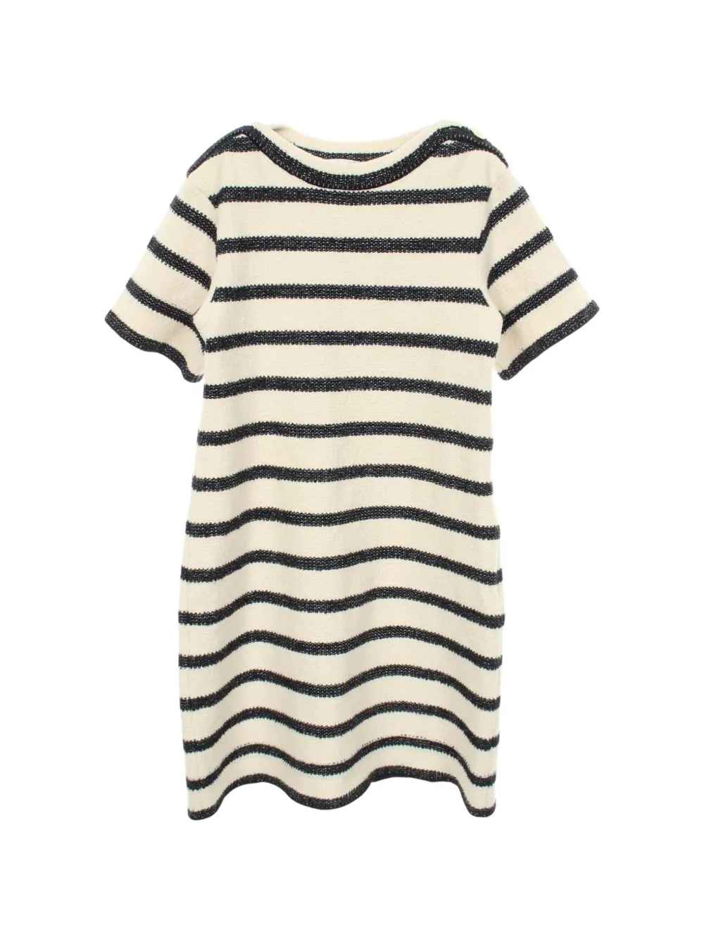 Christian Dior Pre-Owned 2010s striped short-sleeved mini dress - Bianco