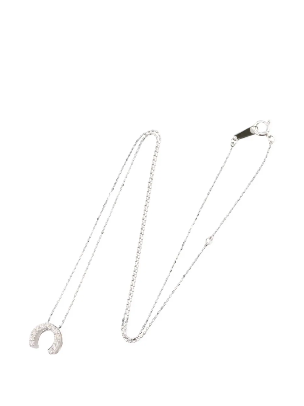 Celine Pre-Owned 2010s horseshoe-pendant diamond necklace - Silver