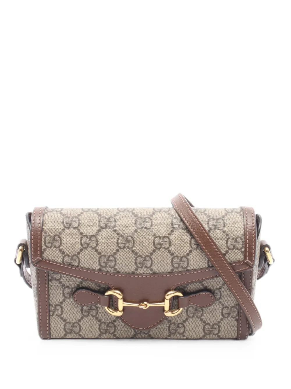 Gucci Pre-Owned 2000s Horsebit 1955 GG Supreme shoulder bag - Nude