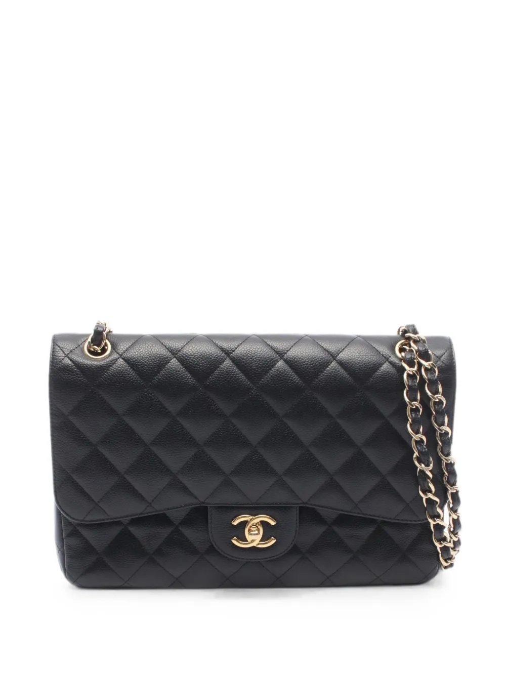 CHANEL Pre-Owned 2013-2014 large 30 Matelassé double-flap leather shoulder bag - Black