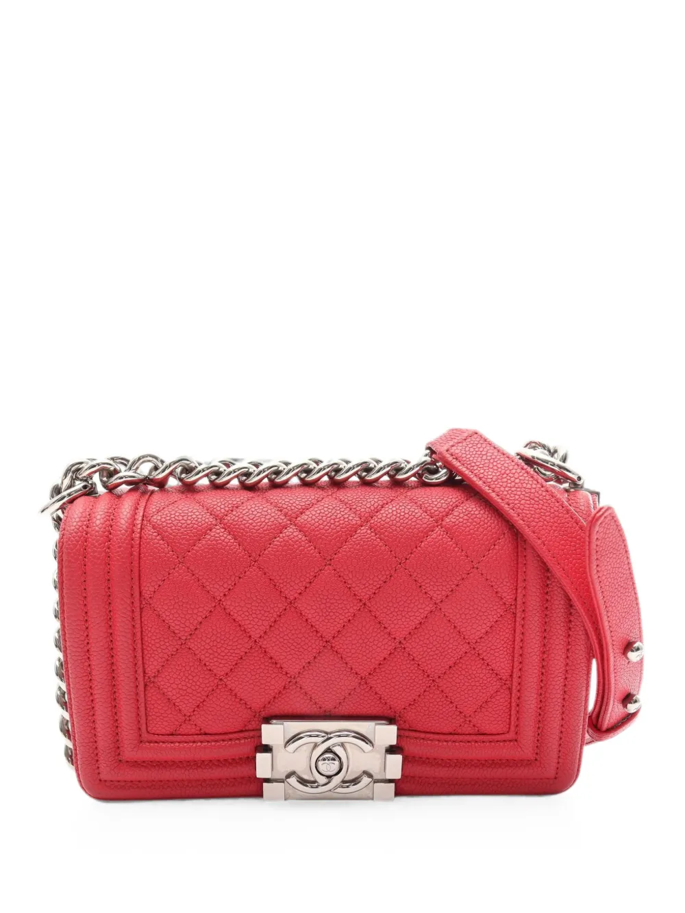 CHANEL Pre-Owned 2018 Boy Chanel mini shoulder bag - Rosso
