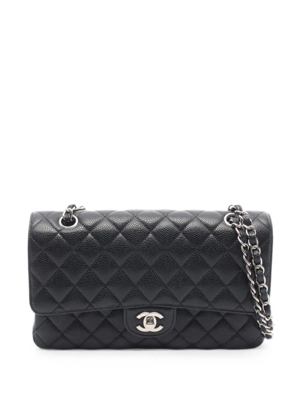 CHANEL Pre-Owned 2020-2021 Matelassé double-flap leather shoulder bag - Nero