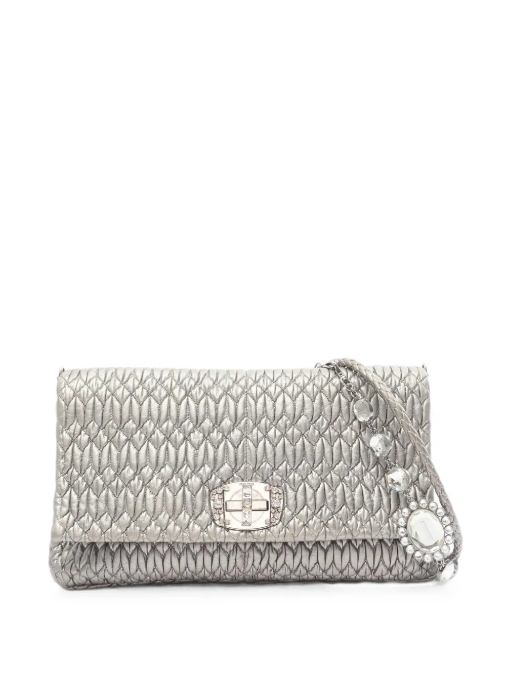 Miu Miu Pre-Owned Borsa a spalla matelassé con decorazione anni 2010 - Argento