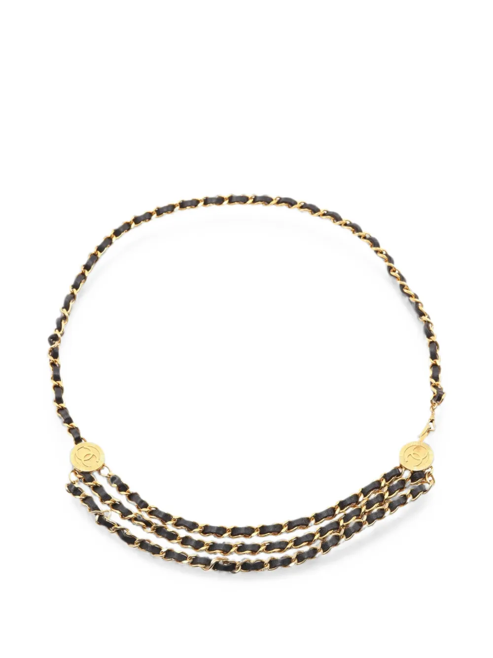 CHANEL Pre-Owned 1986-1988 Coco Mark chain belt - Oro