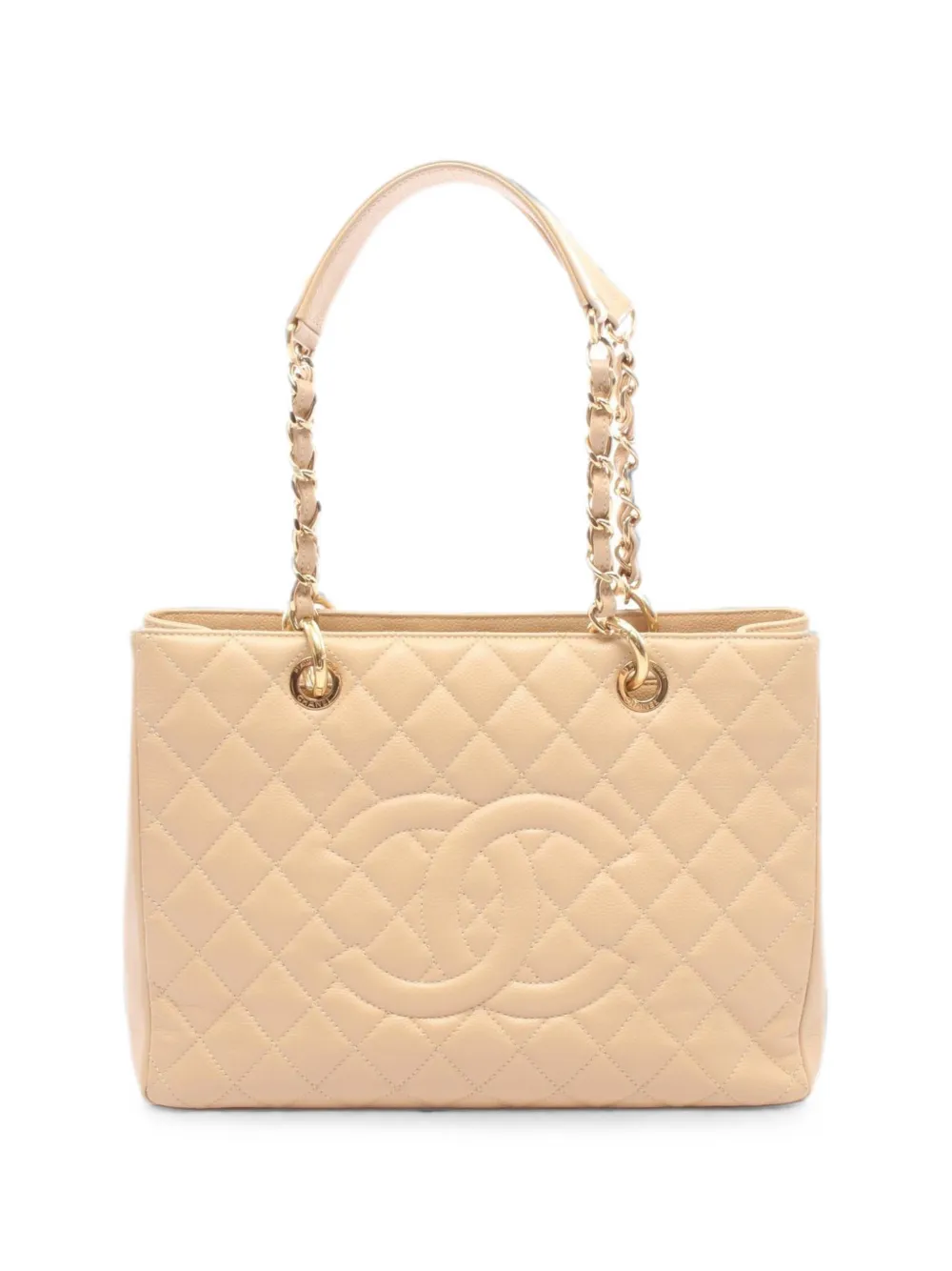 CHANEL Pre-Owned 2012-2013 grand Shopping Tote quilted tote bag - Neutrals