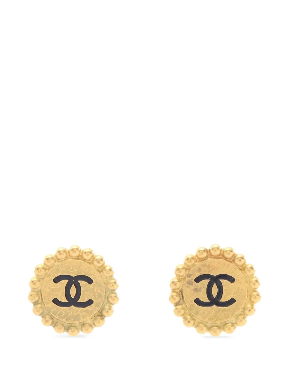 CHANEL Pre-Owned 1994 Coco Mark round earrings - Oro