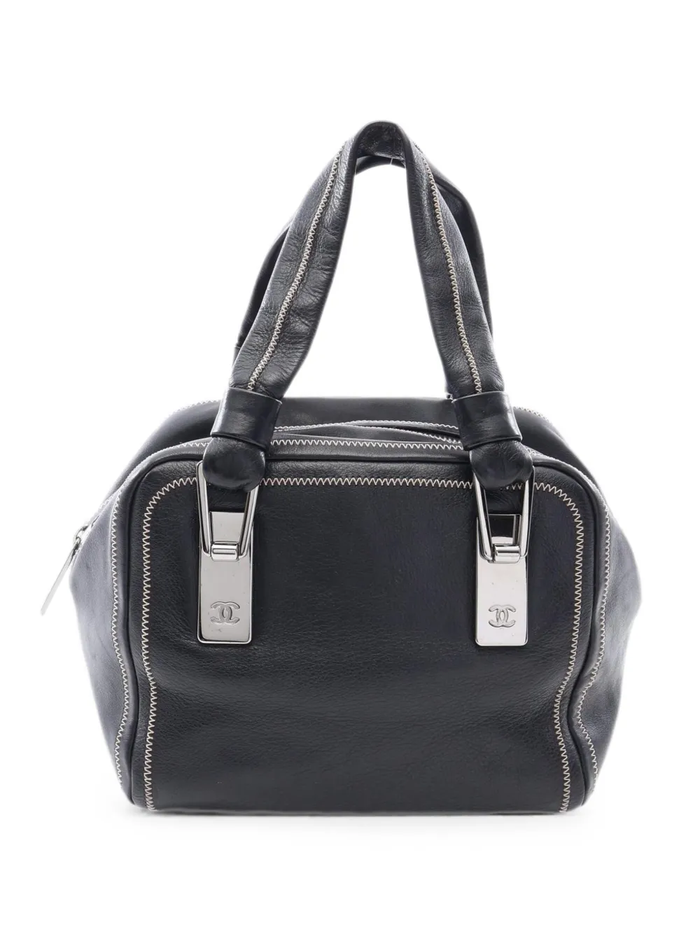 CHANEL Pre-Owned 2003-2004 whipstitch mini Boston tote bag - Black