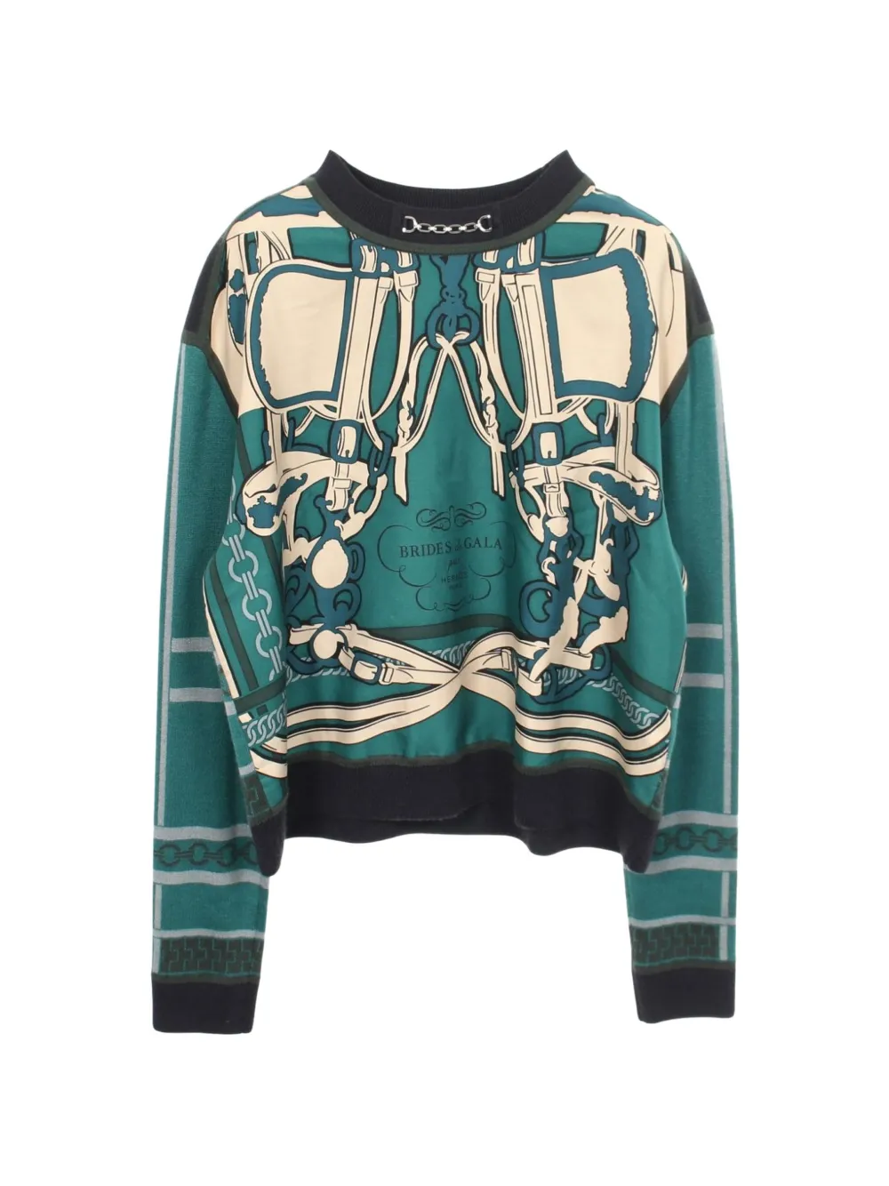 Pre-owned Hermes 2000s Brides De Gala Et Chaines Sweater In Green