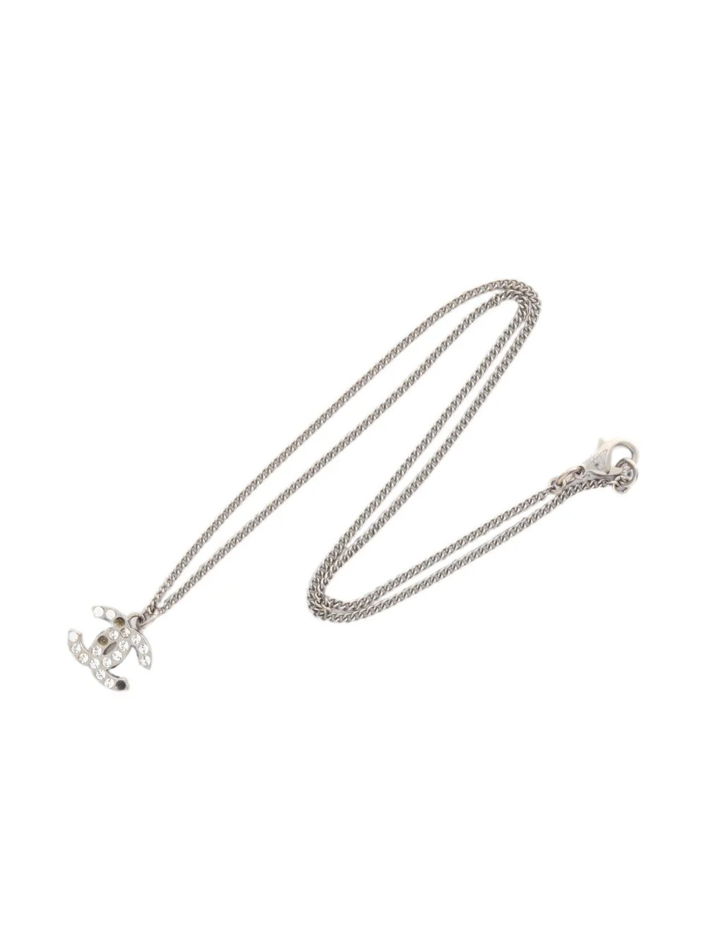 CHANEL Pre-Owned 2013 CC rhinestone necklace - Silver