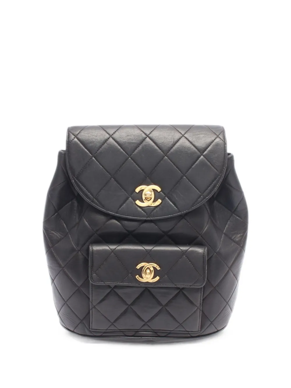 CHANEL Pre-Owned 2021 matelassé turn-lock backpack - Black