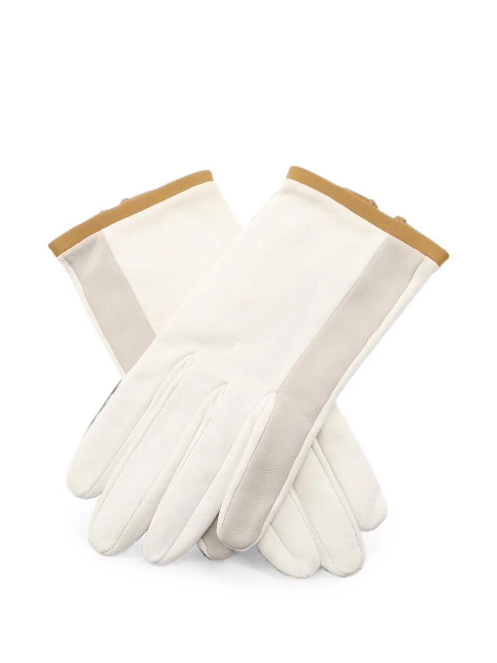 Pre-owned Hermes 2010s Trimming Piping Gloves In White