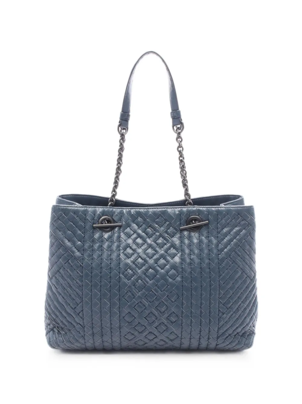Bottega Veneta Pre-Owned 2000s Intrecciato chain tote bag - Blu