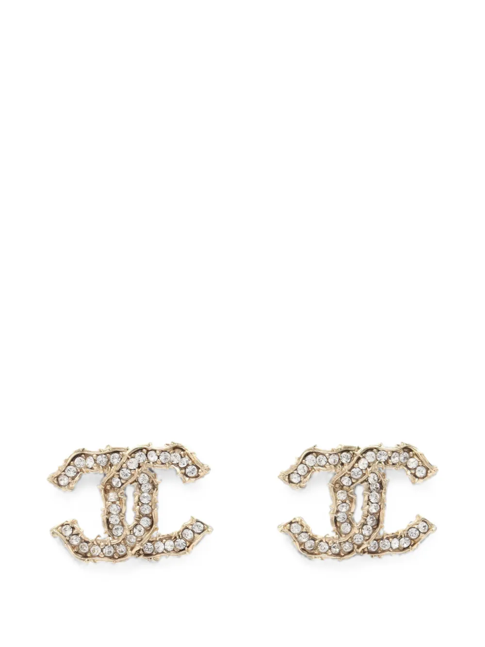 CHANEL Pre-Owned 1994 CC Mark rhinestone earrings - Gold