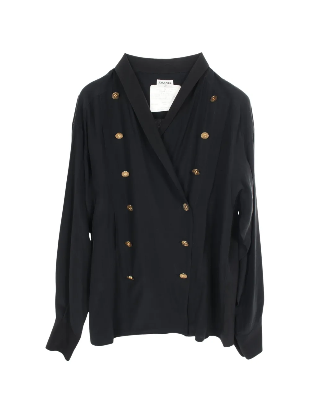 CHANEL Pre-Owned 1986-1988 Coco Mark double-breasted jacket - Nero