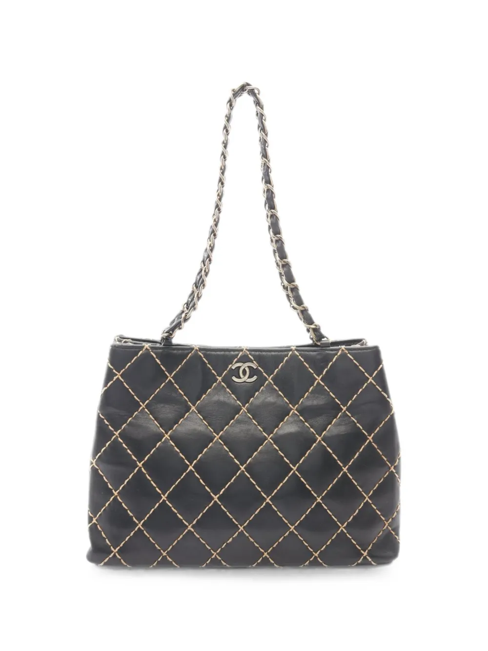 CHANEL Pre-Owned 2000-2002 leather chain shoulder bag - Black