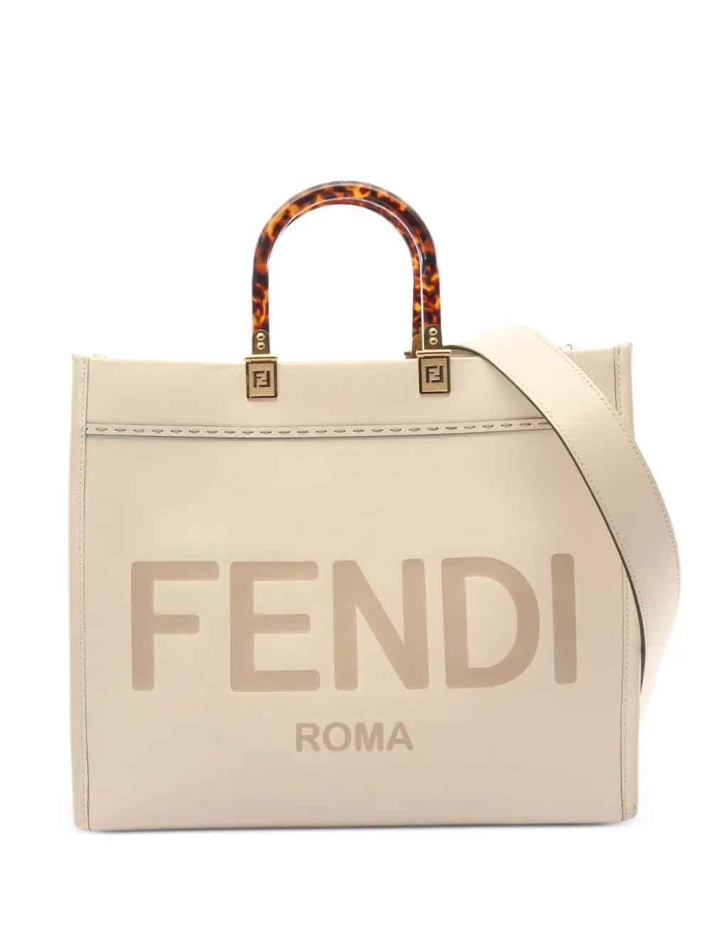Fendi Pre-Owned 2000s Sunshine leather tote bag - Neutrals