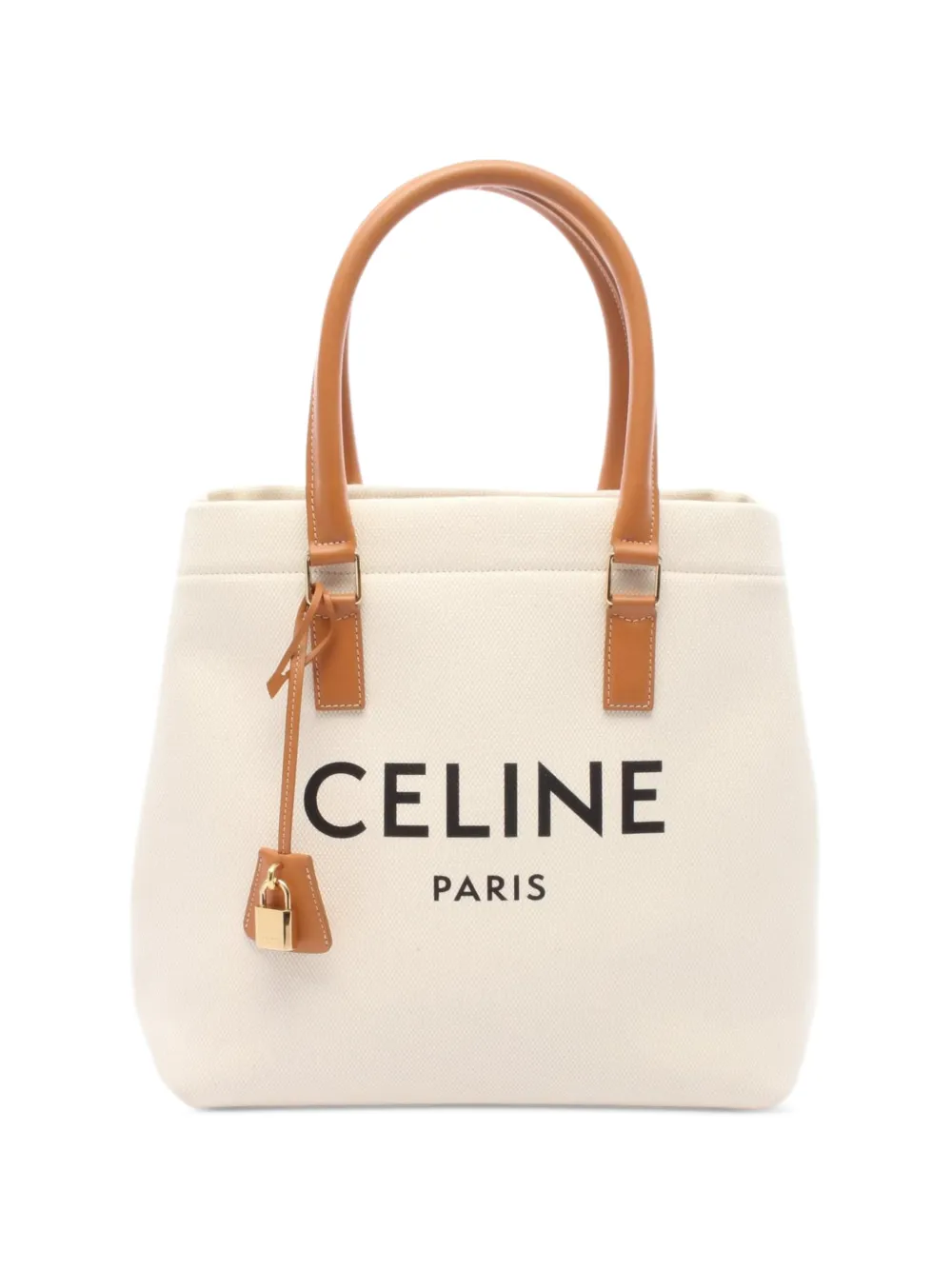 Celine Pre-Owned 2010s Vertical Cabas logo-print tote bag - Neutrals