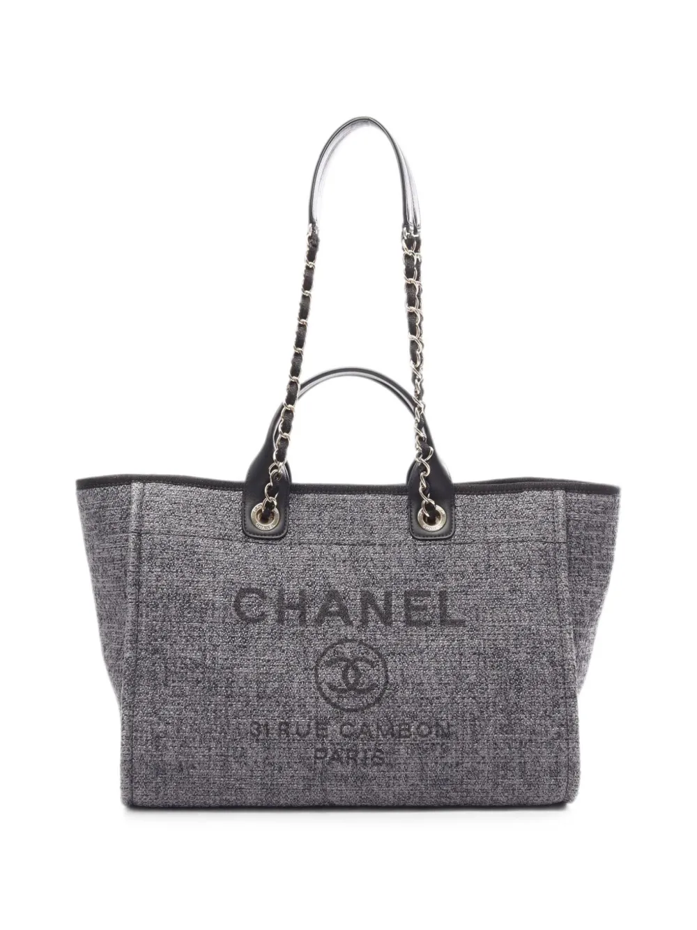 CHANEL Pre-Owned Deauville chain tote bag - Grey