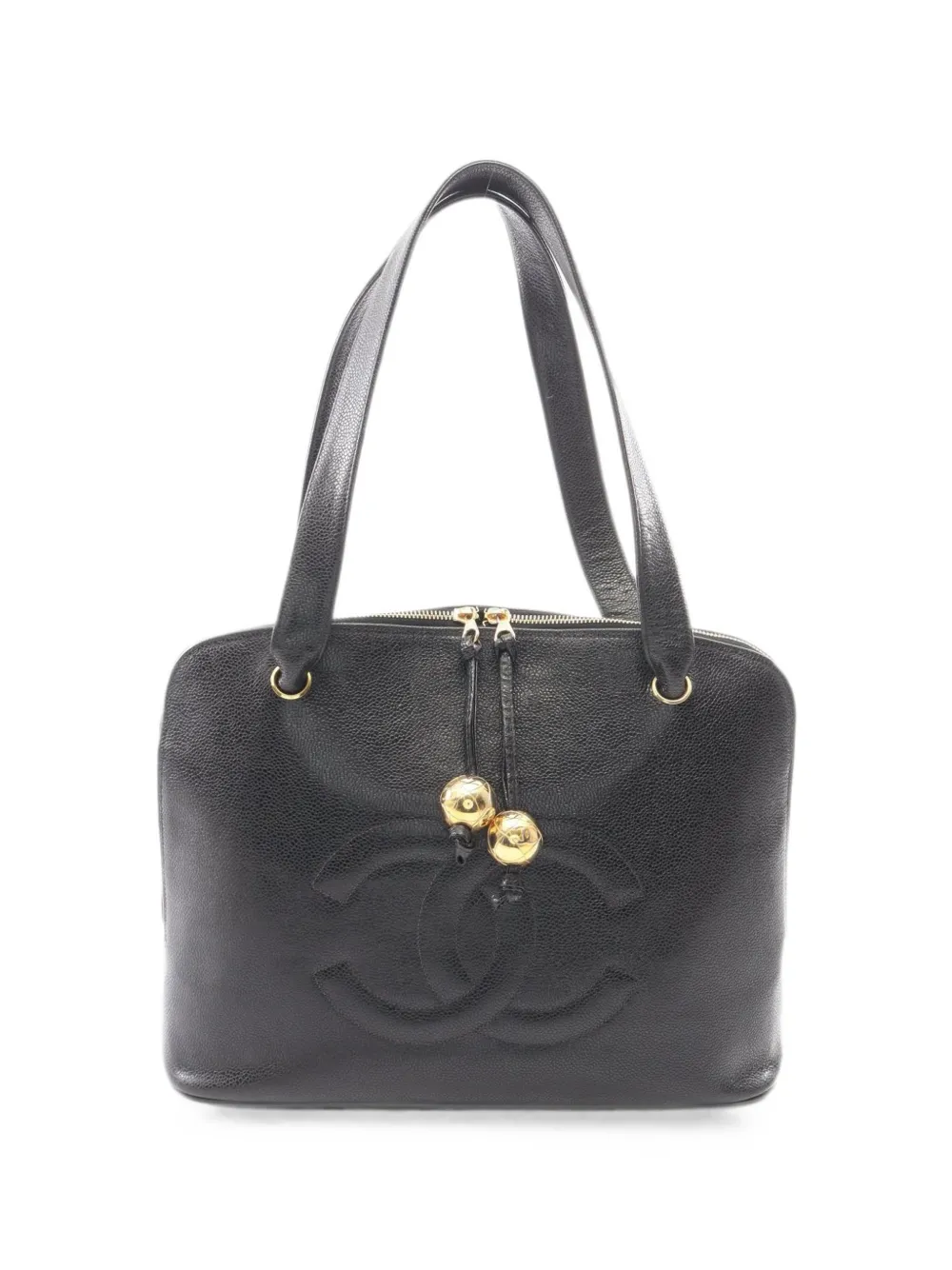 CHANEL Pre-Owned 2021 CC mark Caviar leather tote bag - Black