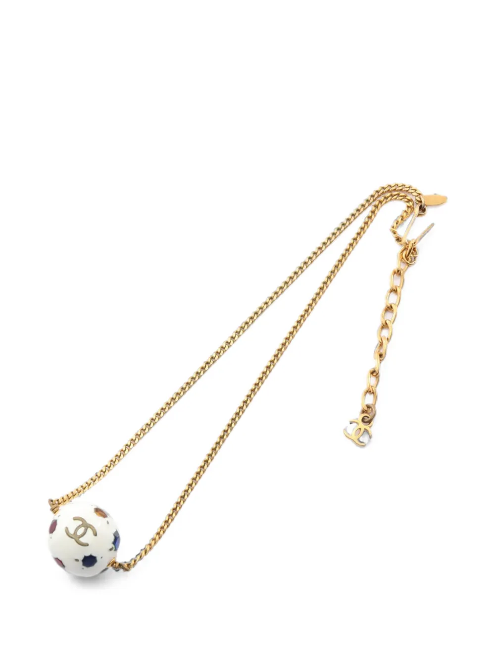 CHANEL Pre-Owned 1998 Coco Mark ball necklace - Gold