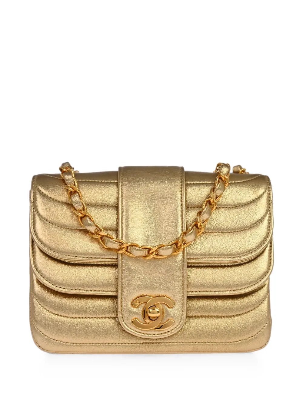 CHANEL Pre-Owned 1992 Mademoiselle Double Flap shoulder bag - Oro