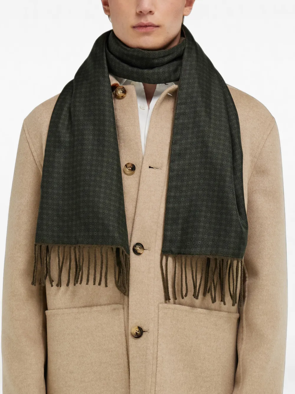 Ferragamo Sjaal met patroon Groen