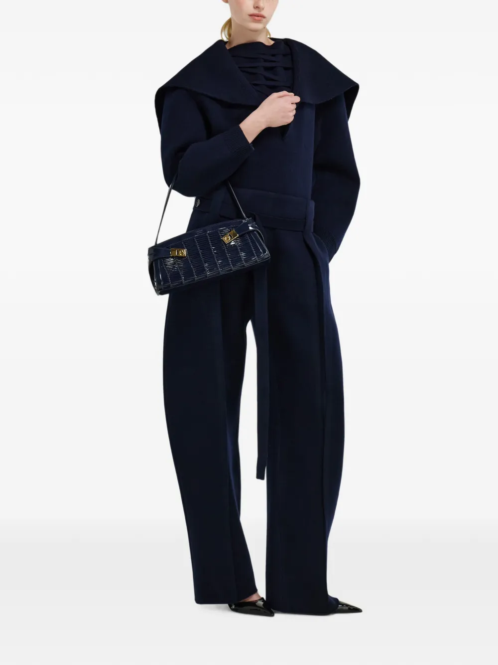 Ferragamo Kleine East-West Hug schoudertas Blauw