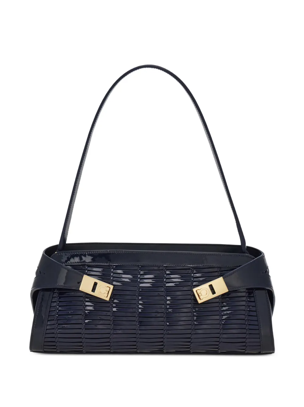 Ferragamo East-West Hug shoulder bag (S) - Blu