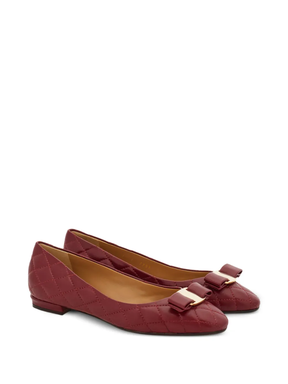 Ferragamo Varina gewatteerde ballerina's Rood