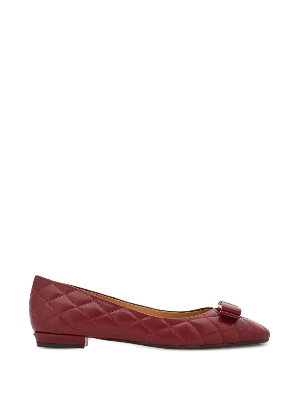 Ferragamo Varina gewatteerde ballerina's Rood