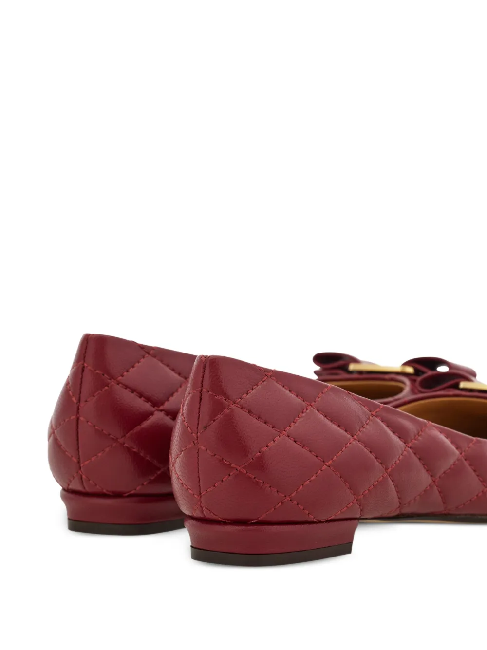 Ferragamo Varina gewatteerde ballerina's Rood