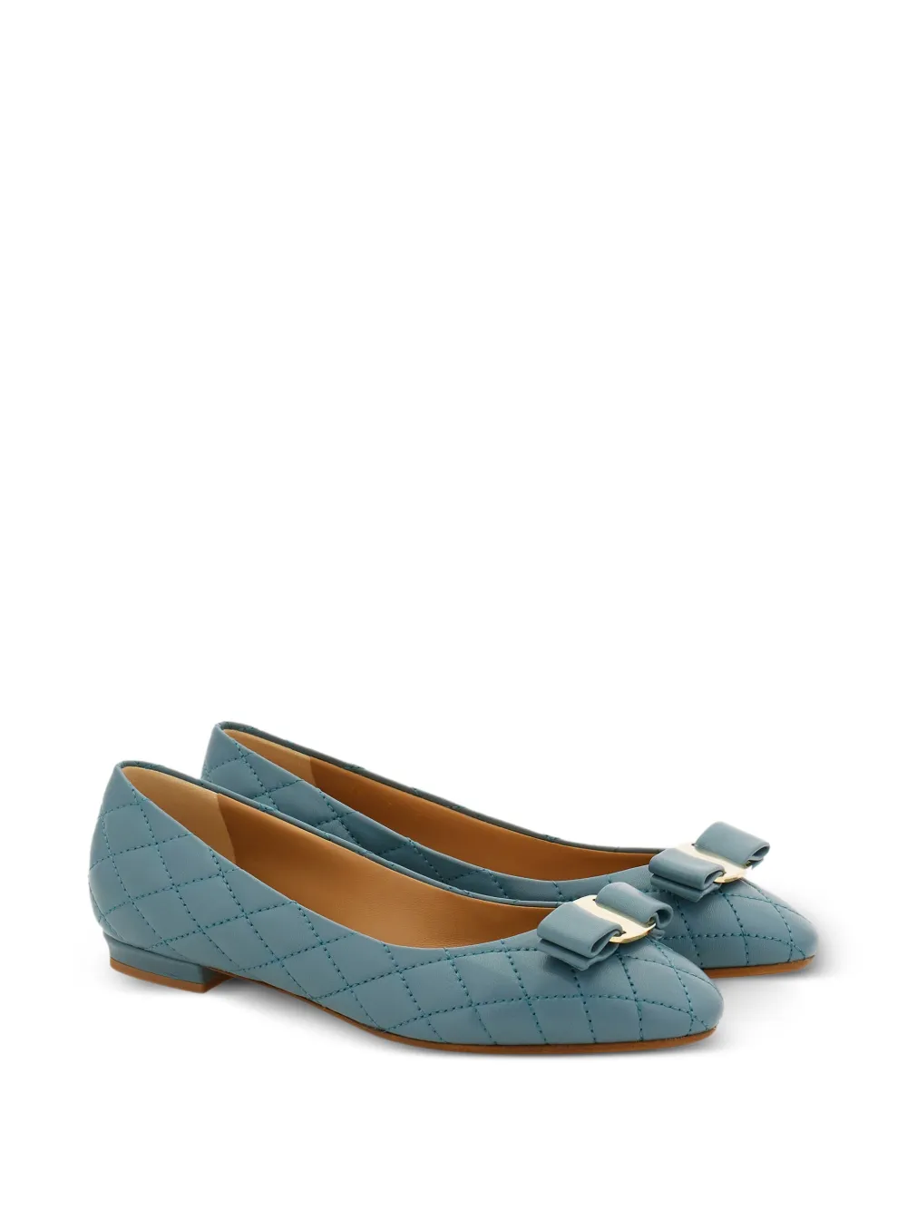 Ferragamo quilted Varina ballet flats Blauw