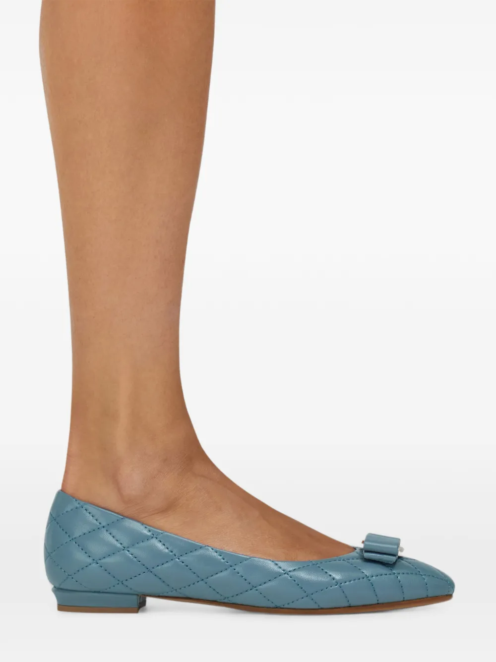 Ferragamo quilted Varina ballet flats Blauw