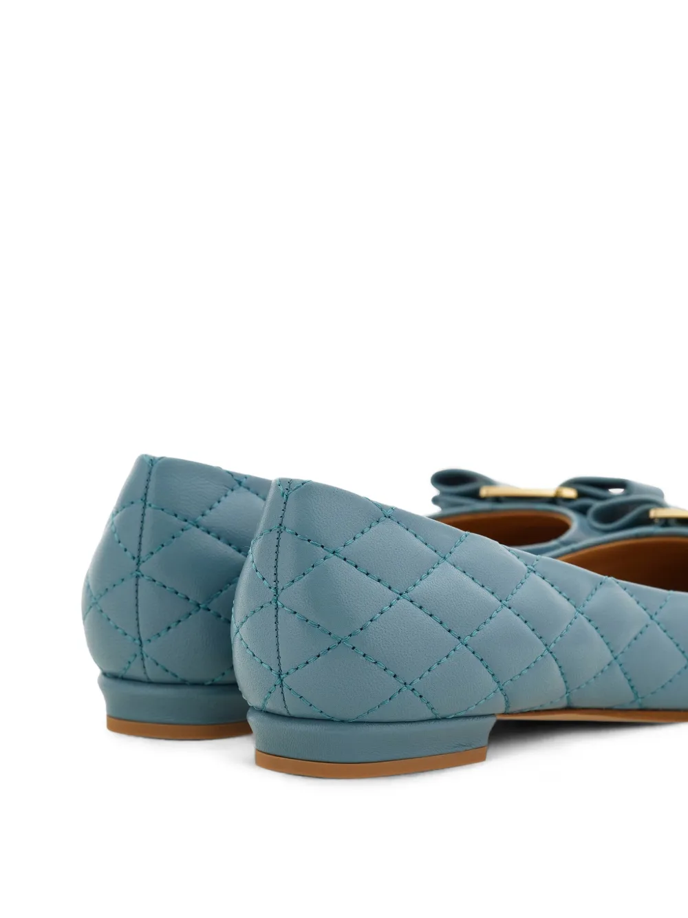 Ferragamo quilted Varina ballet flats Blauw