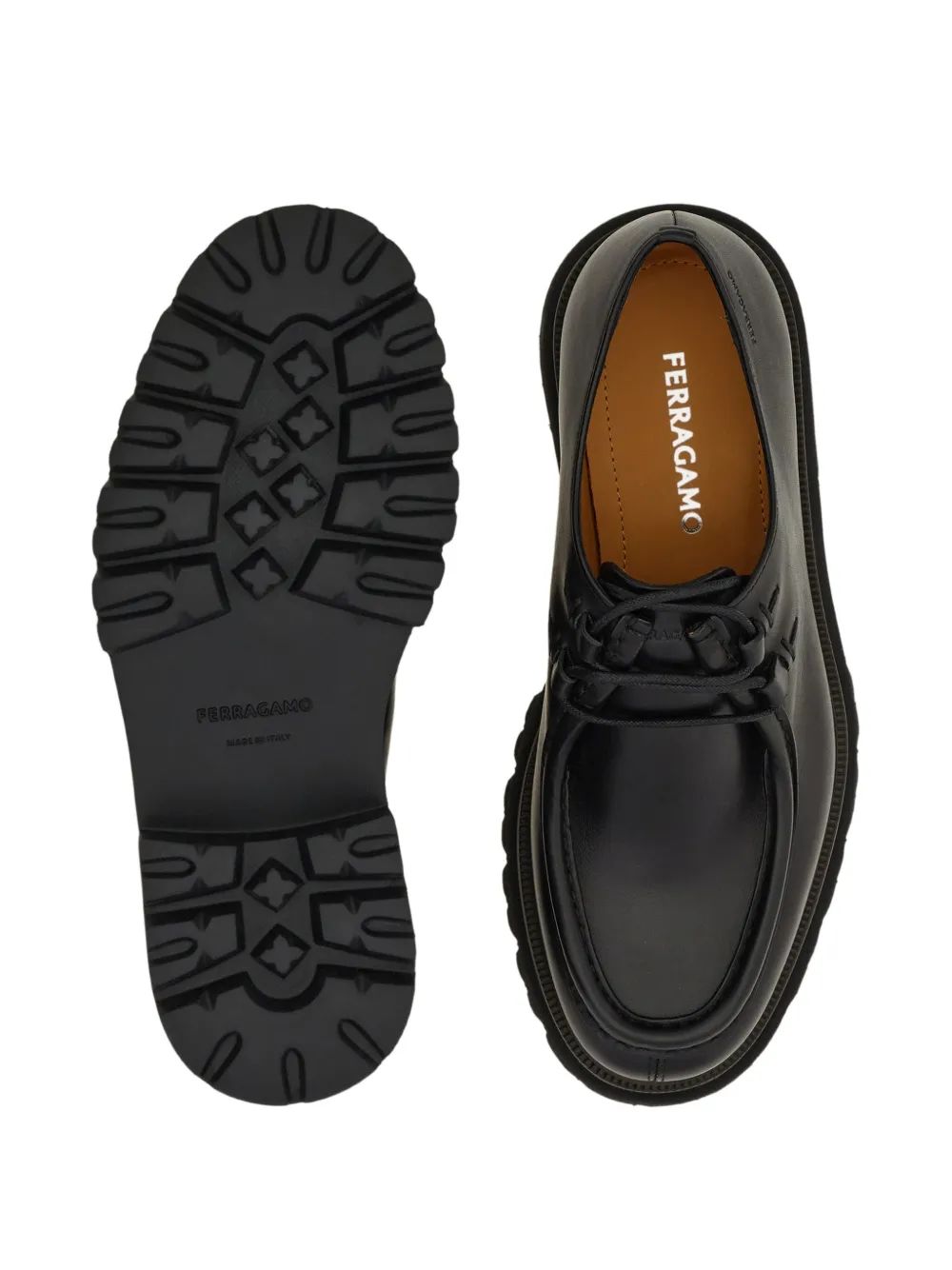 Ferragamo chunky lace-up shoes Zwart