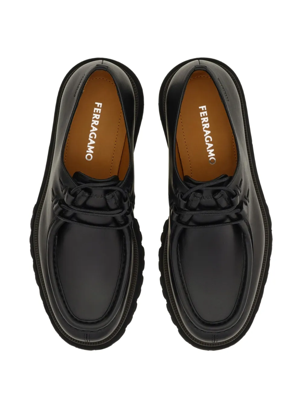 Ferragamo chunky lace-up shoes Zwart