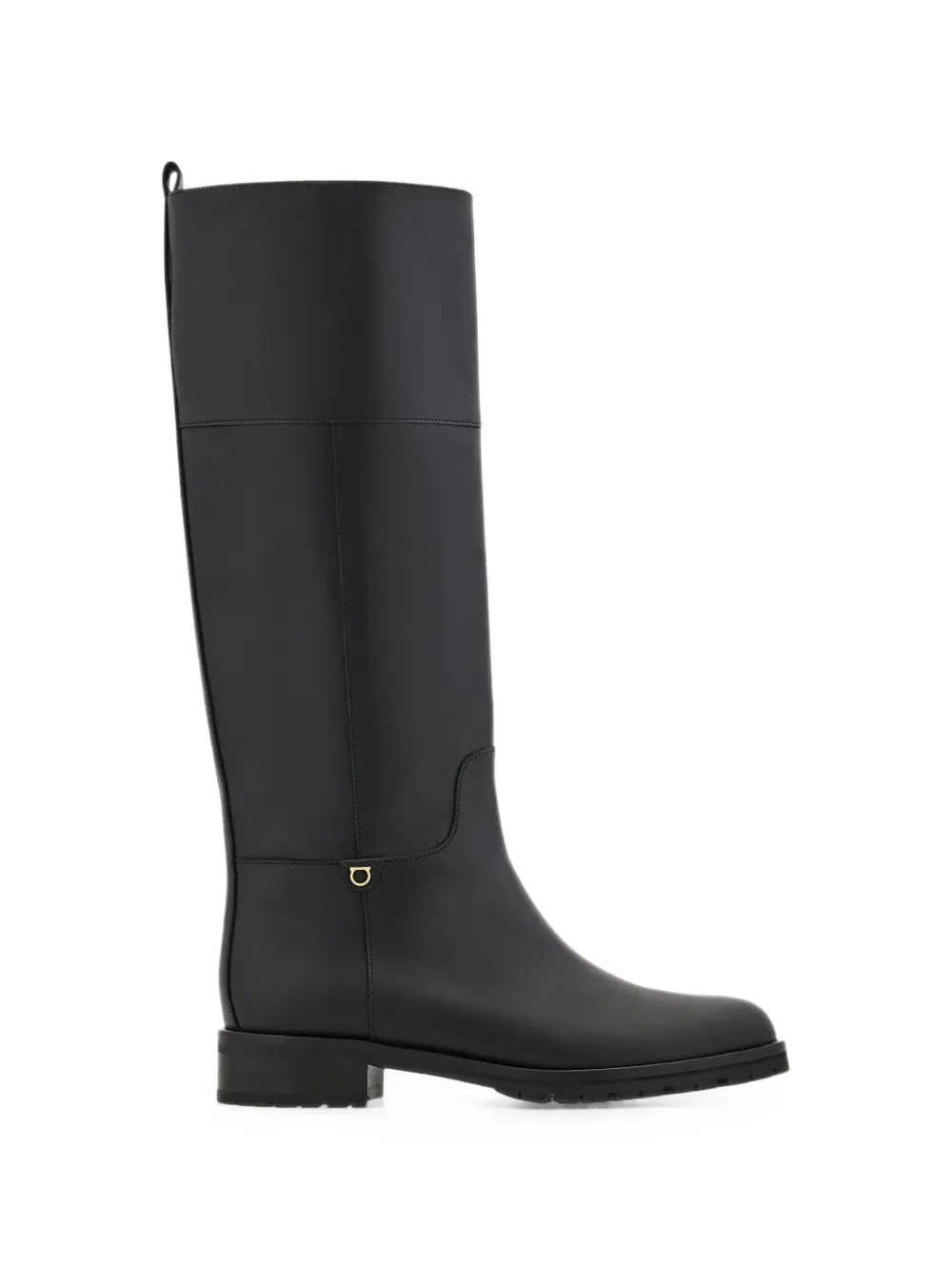 Ferragamo knee high Gancini ornament boots - Black