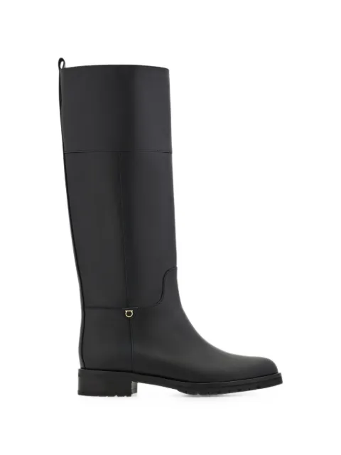 Ferragamo knee high Gancini ornament boots