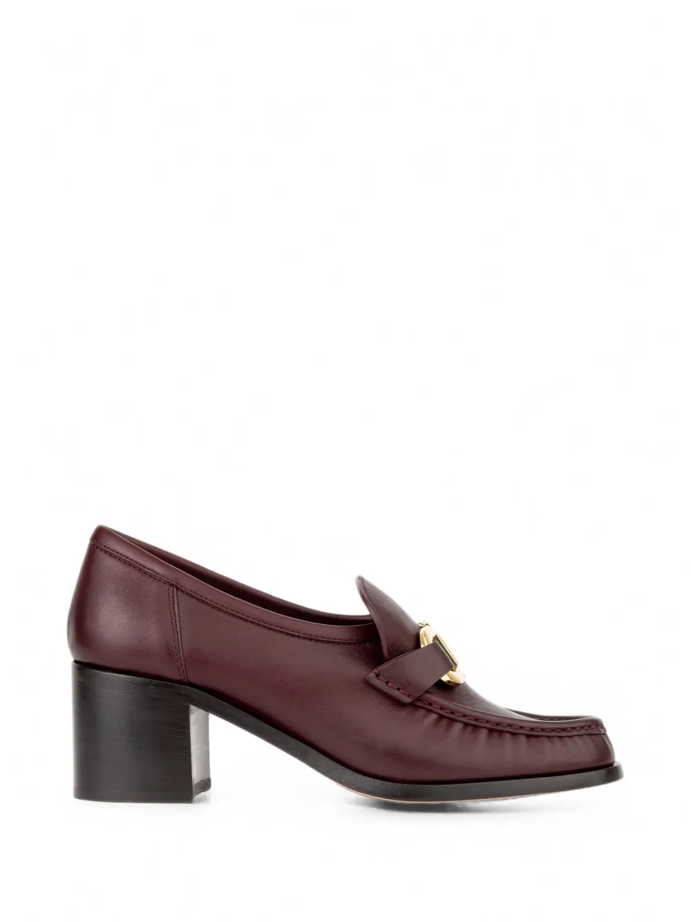 Ferragamo block heel loafers with Gancini ornament - Rosso