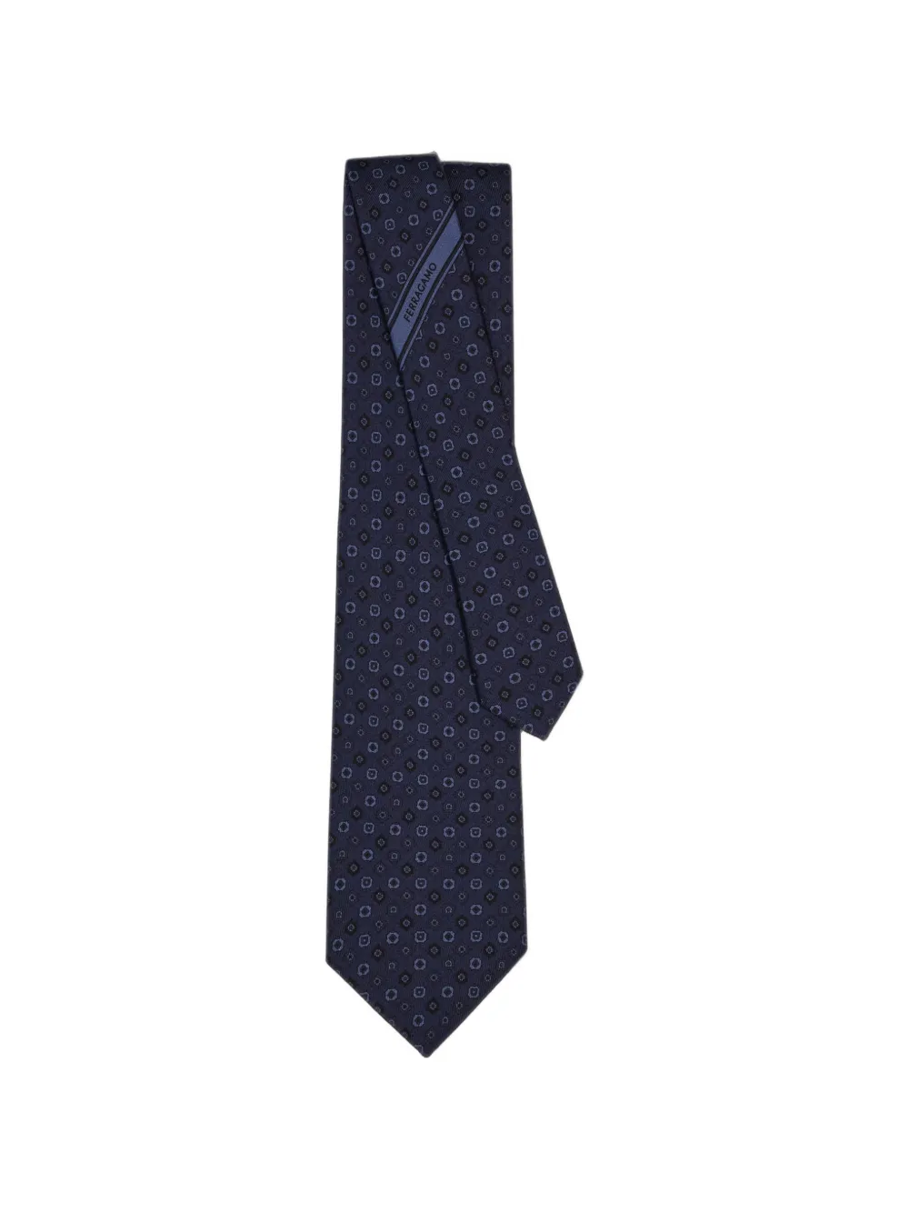 Ferragamo Zijden stropdas met micro-patroon Blauw