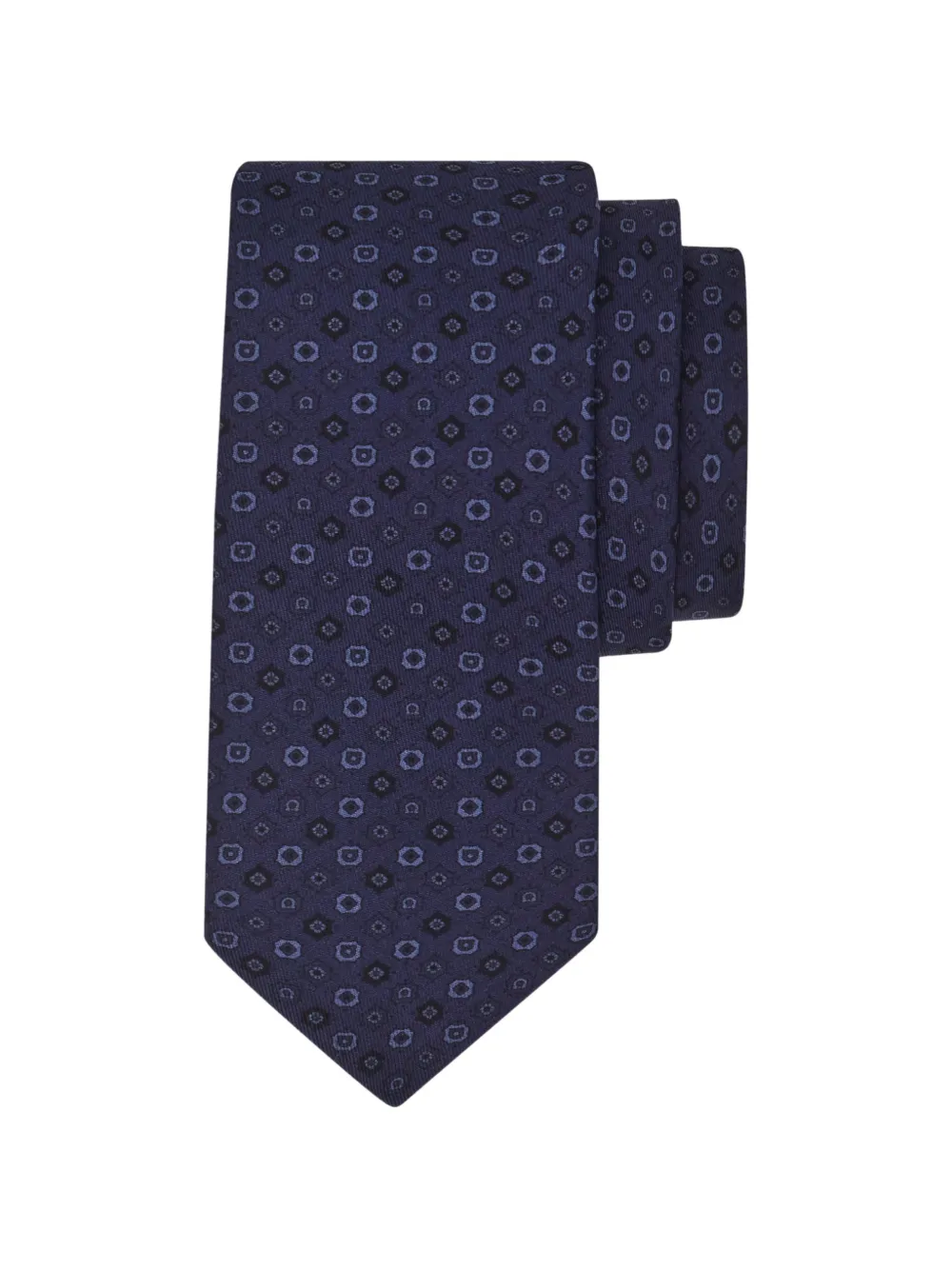 Ferragamo Cravatta con motivo geometrico - Blu