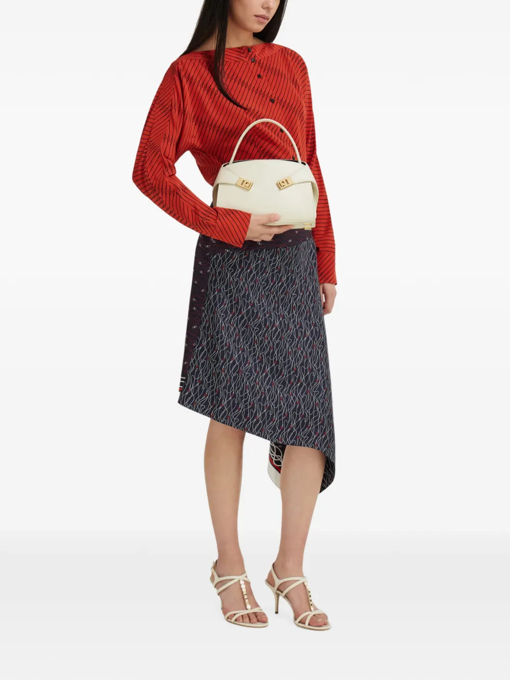 Ferragamo Hug Soft tweekleurige mini-handtas Beige