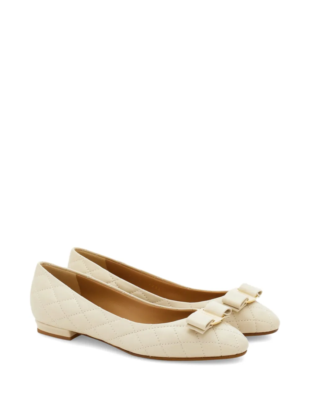 Ferragamo Quilted Varina ballet flat Beige