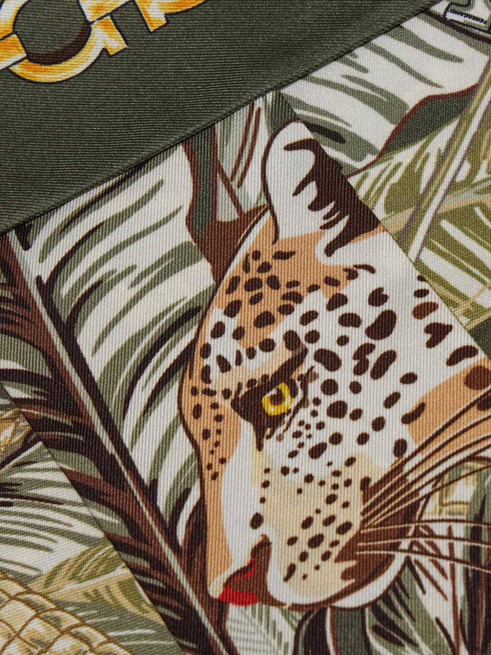 Ferragamo Mini-bandeau met Feline-print Groen