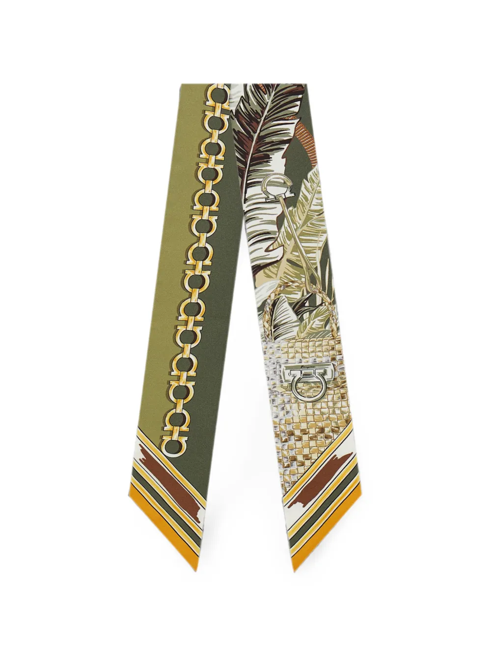 Ferragamo Mini-bandeau met Feline-print Groen